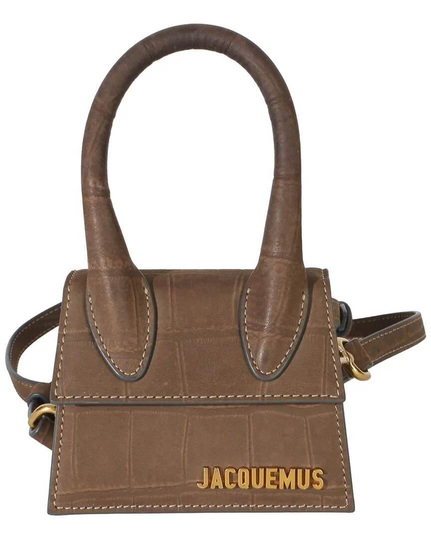 Brown Suede Croc Embossed Le Chiquito (authentic Pre-Loved) by JACQUEMUS