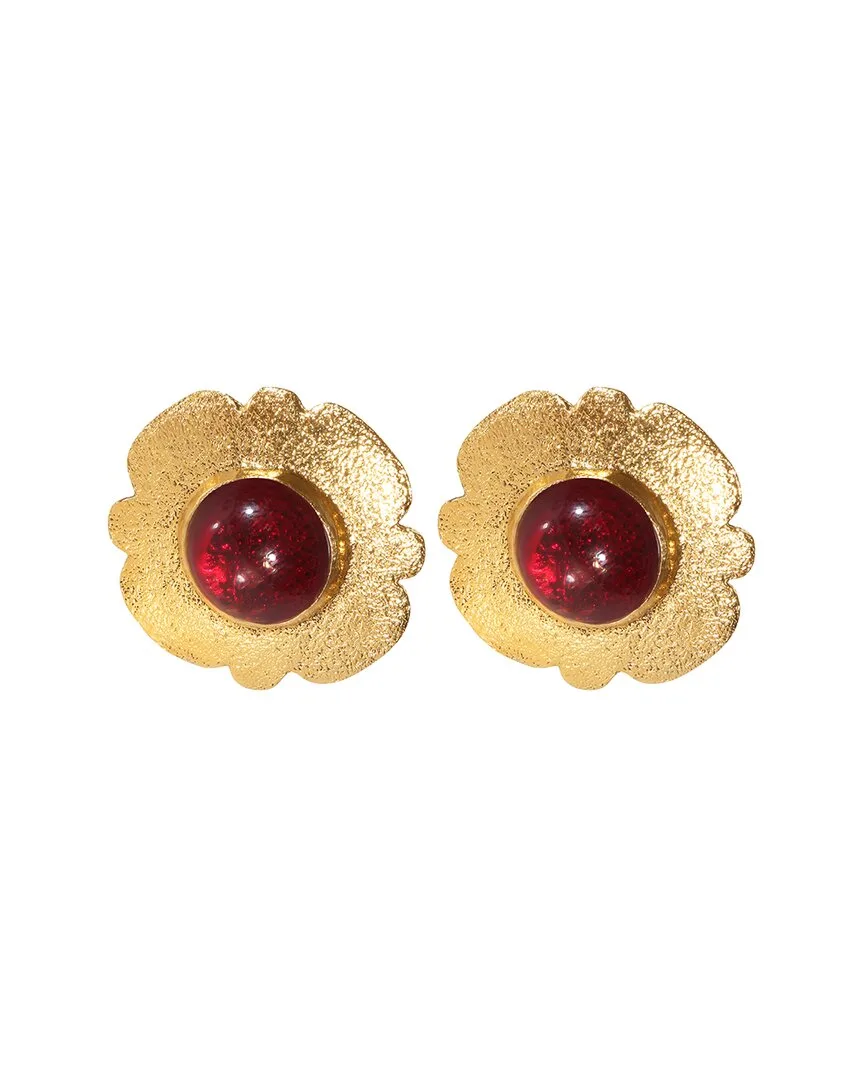 Plated 1980S Red Gripoix Earrings (authentic Pre-Loved)