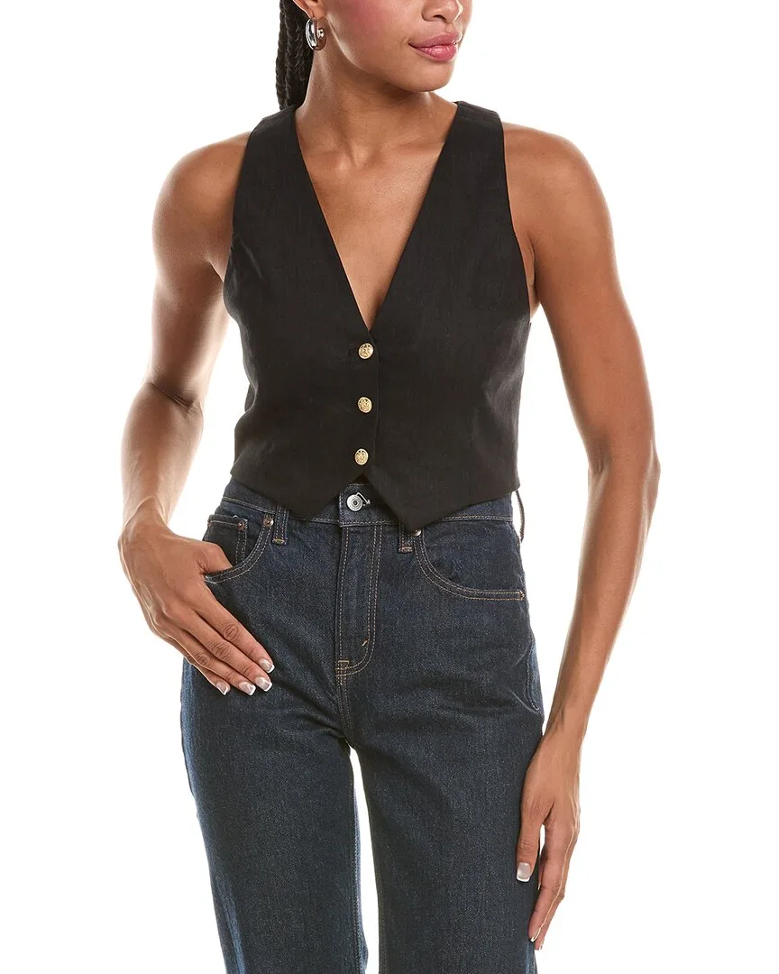 Donna Linen-Blend Vest by Alice + Olivia