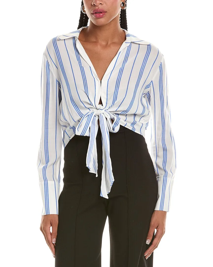 Hannon Tie Front Blouse by Alice + Olivia