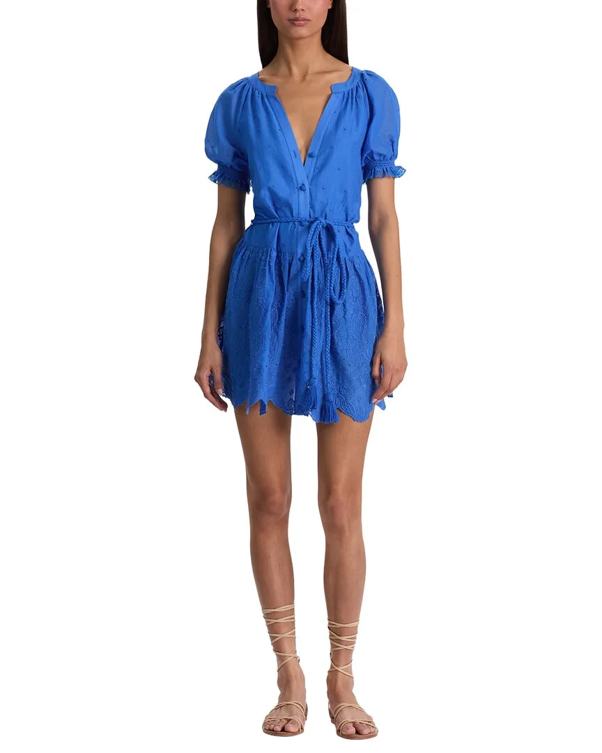 Thalia Puff Sleeve Button Down Tunic Dress by Alice + Olivia