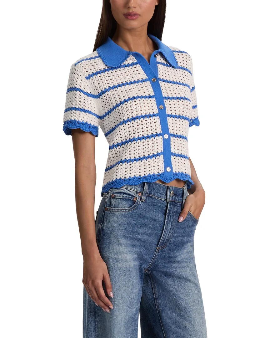 Randall Pointelle Polo Cardigan by Alice + Olivia