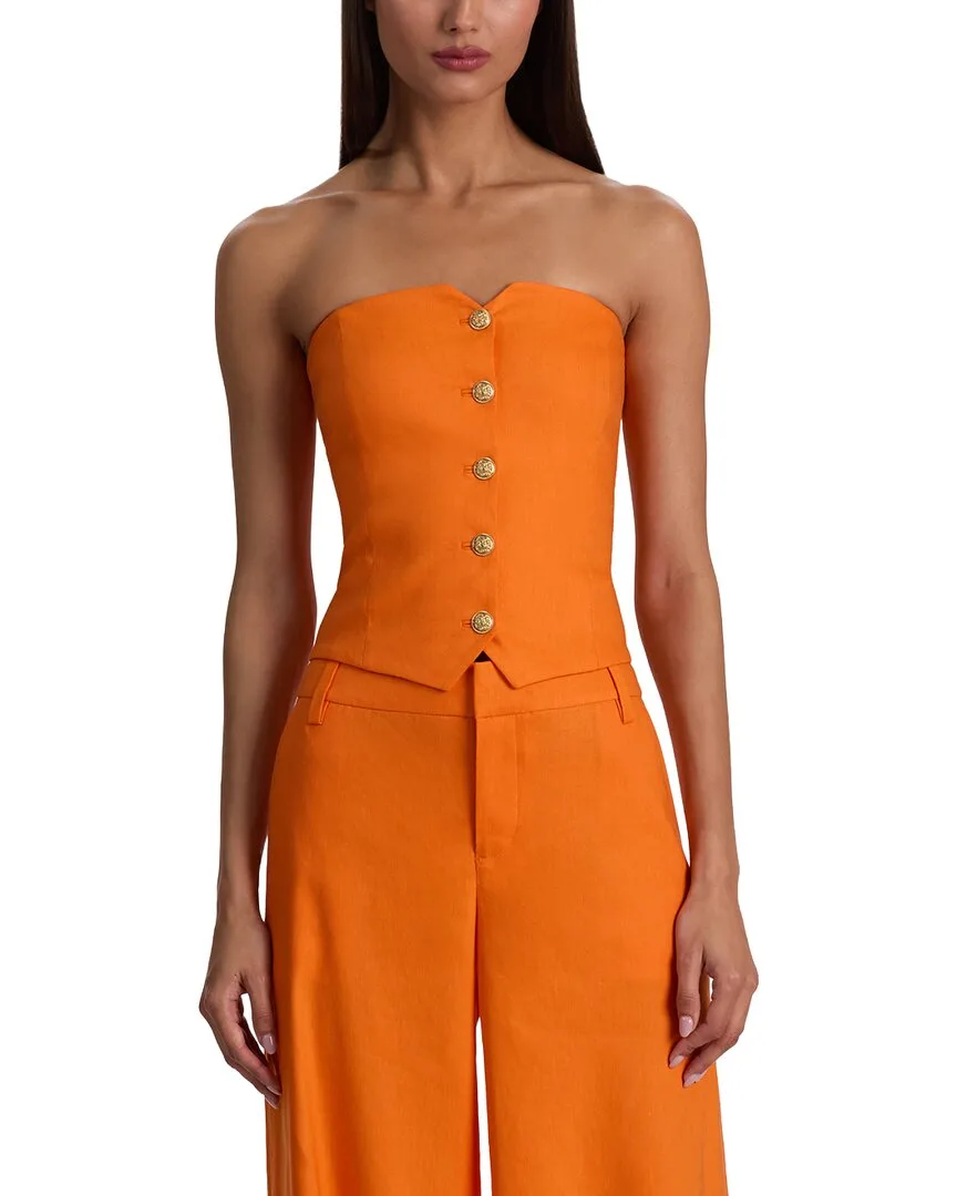 Kelcey Linen-Blend Vest by Alice + Olivia