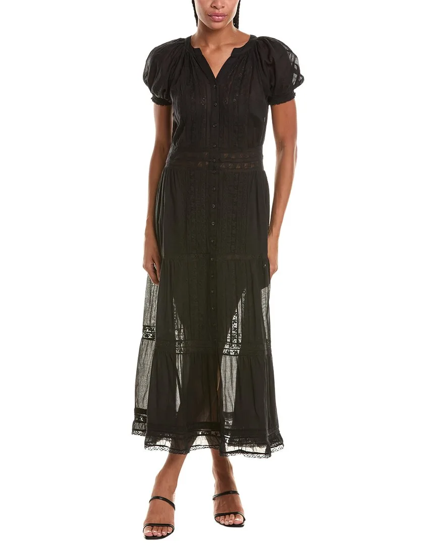 Kathryn Lace Trim Midi Shirtdress by Alice + Olivia