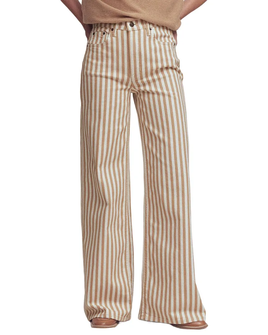 High Rise Linen-Blend Wide Leg Jean by Boden