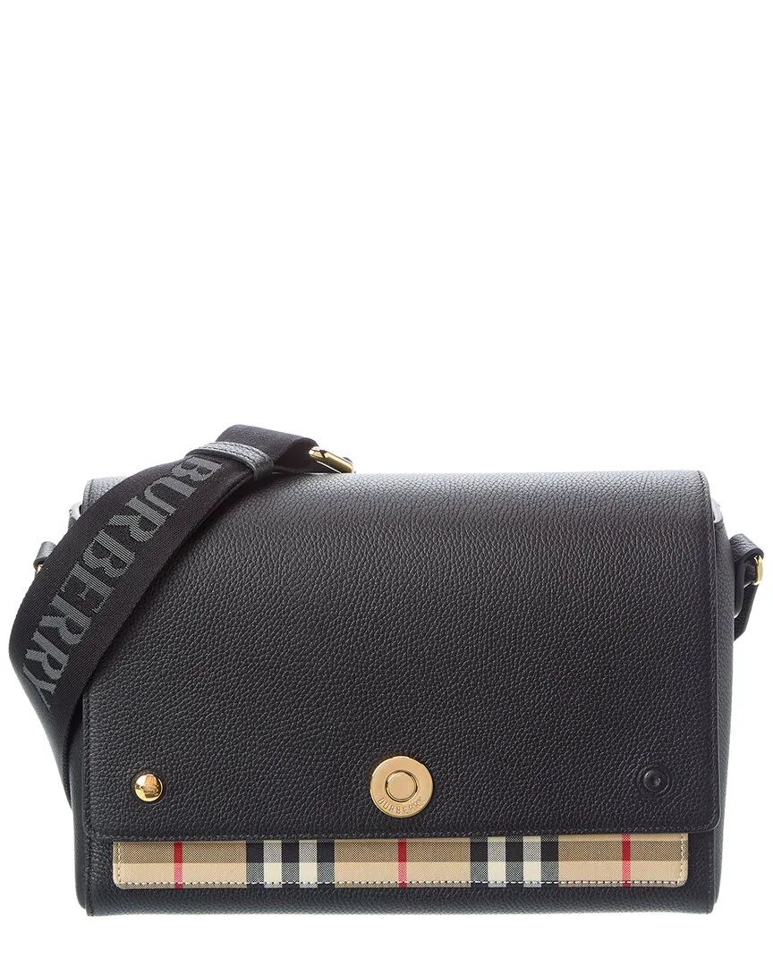 Note Medium Check Canvas & Leather Shoulder Bag (authentic Pre-Loved) by Burberry