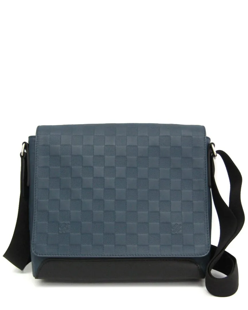 Blue Damier Infini District Pm (authentic Pre-Loved) by Louis Vuitton