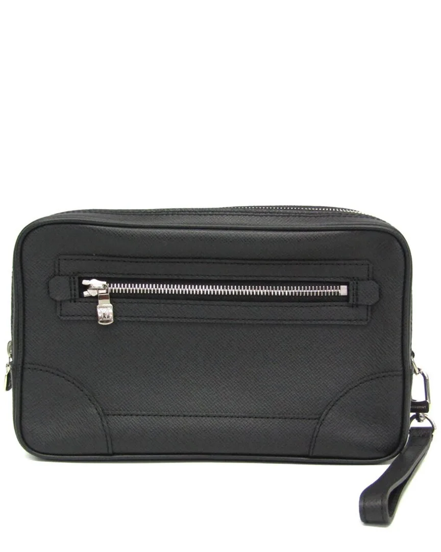 Ardoise Taiga Leather Pavel Clutch (authentic Pre-Loved) by Louis Vuitton