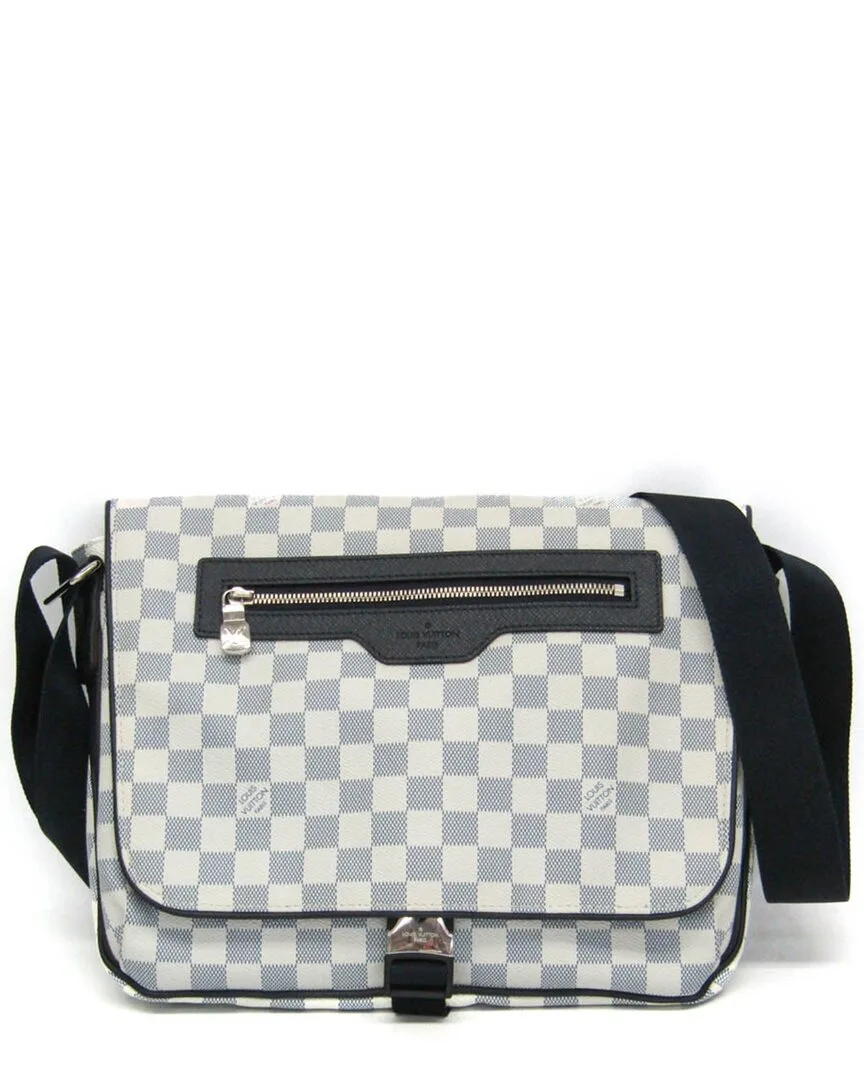 Navy & White Pvc & Leather Messenger Bag (authentic Pre-Loved) by Louis Vuitton