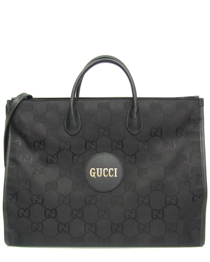 Black Nylon Canvas & Leather Shoulder Bag (authentic Pre-Loved) by Gucci
