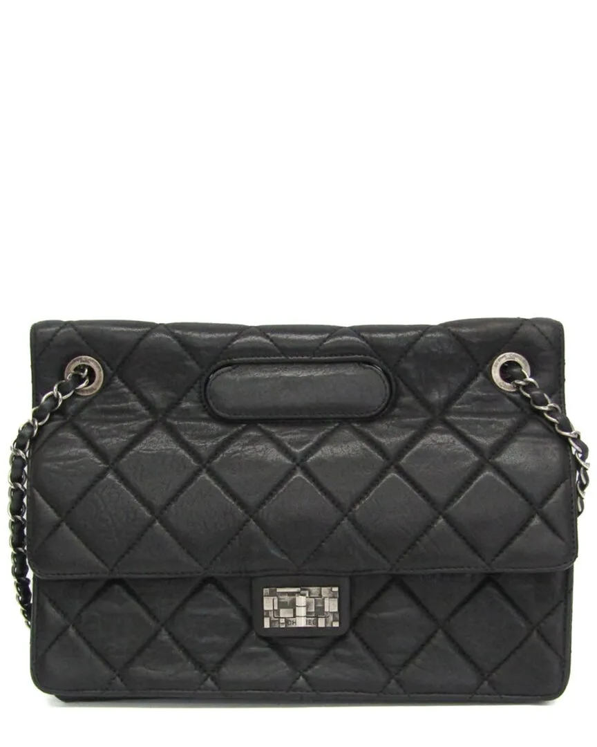 Black Leather 2.55 Shoulder Bag (authentic Pre-Loved) by CHANEL