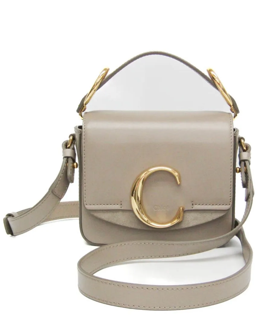 Greyish Leather & Suede Shoulder Bag (authentic Pre-Loved)