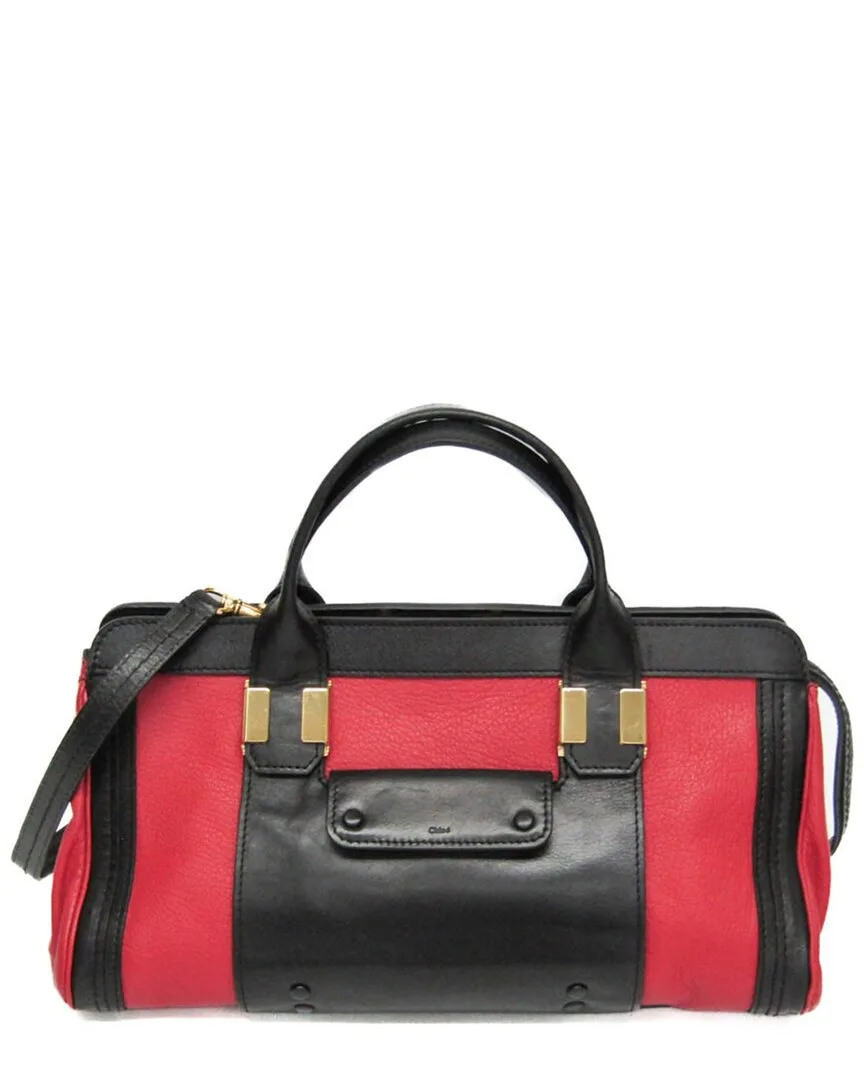 Black & Red Leather Alice Shoulder Bag (authentic Pre-Loved) by Chloé
