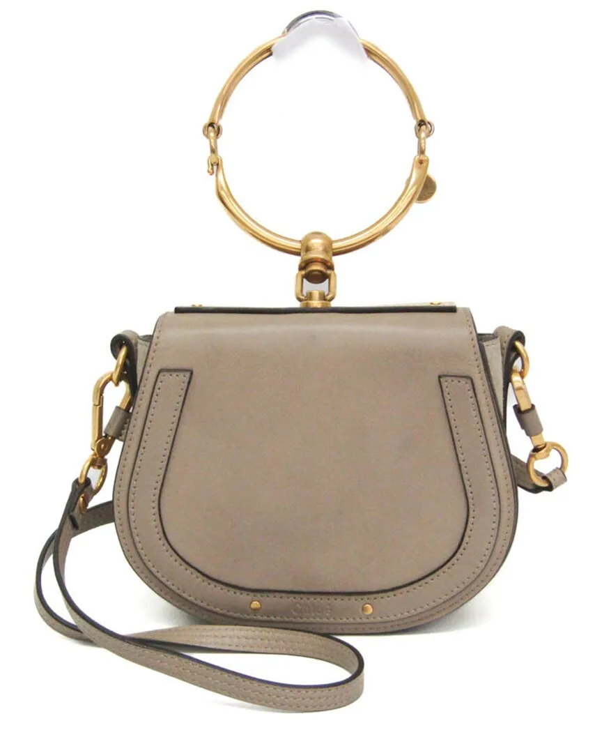 Greyish Leather & Suede Nile Shoulder Bag (authentic Pre-Loved) by Chloé