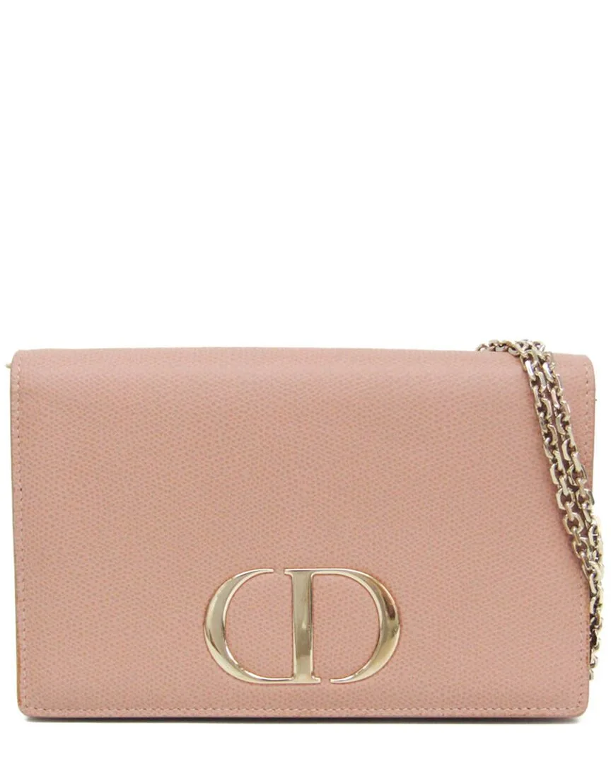 Pink Beige Leather 30 Montaigne Shoulder Bag (authentic Pre-Loved) by Dior