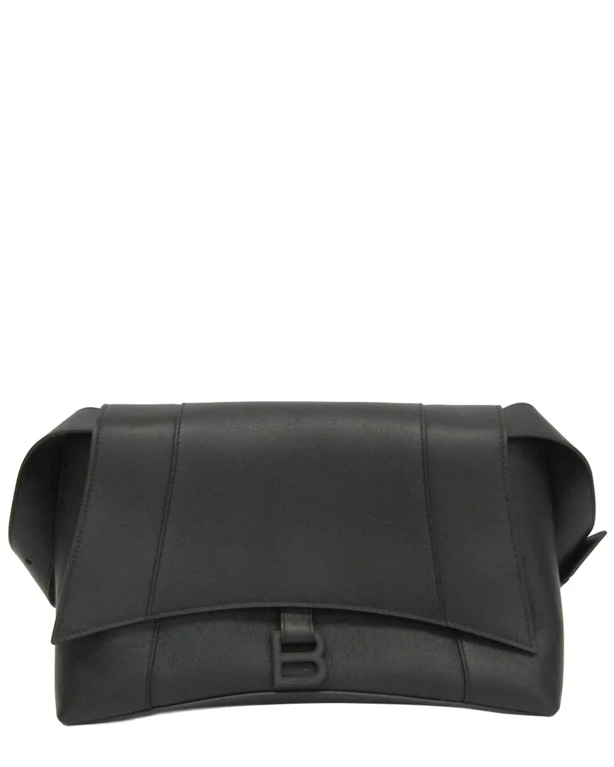 Black Leather Downtown Medium Shoulder Bag (authentic Pre-Loved) by Balenciaga