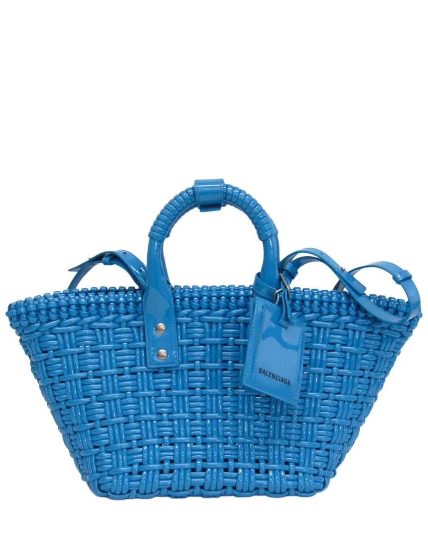 Blue Leather Bistro Xs Shoulder Bag (authentic Pre-Loved) by Balenciaga