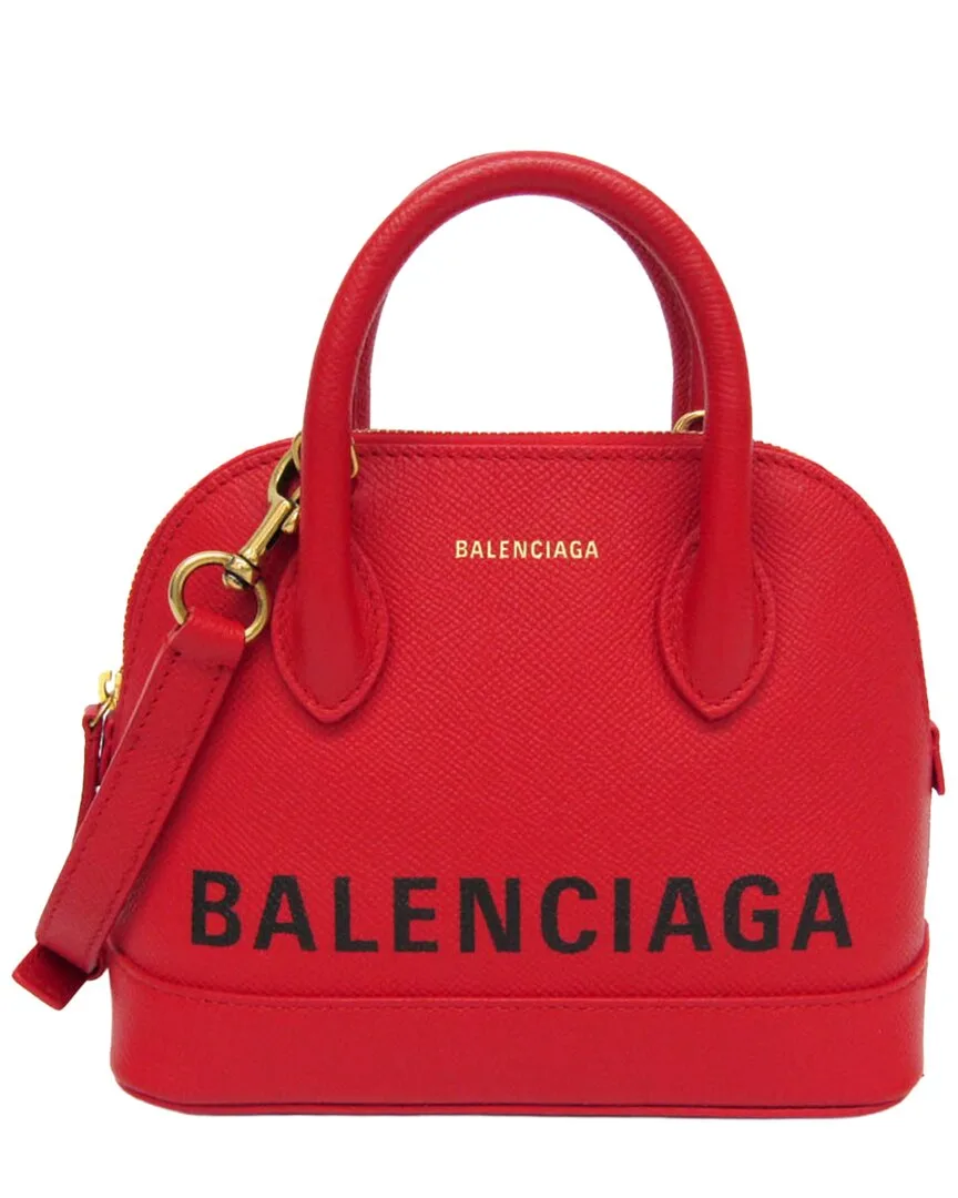 Red Leather Ville Shoulder Bag (authentic Pre-Loved) by Balenciaga