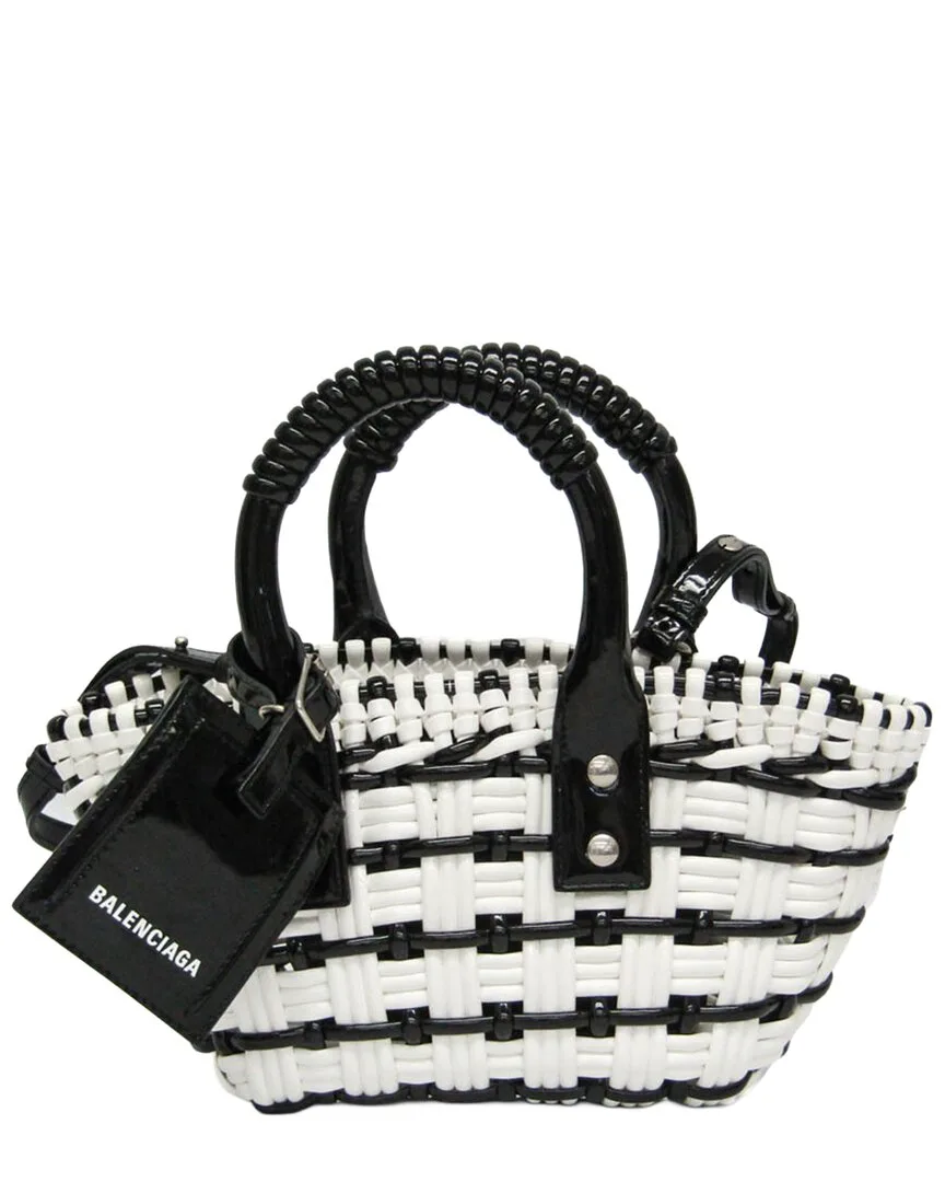 Black & White Leather Bistro Handbag (authentic Pre-Loved) by Balenciaga