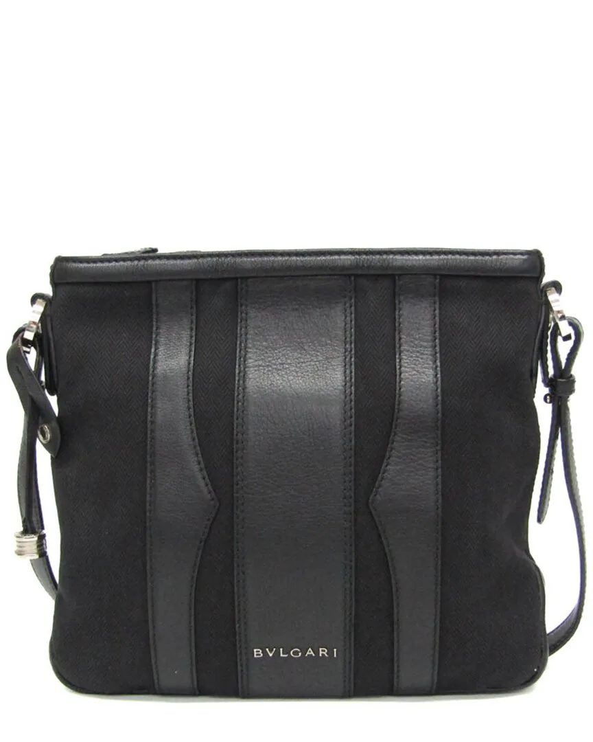 Black Leather & Canvas B.Zero1 Shoulder Bag (authentic Pre-Loved) by BVLGARI