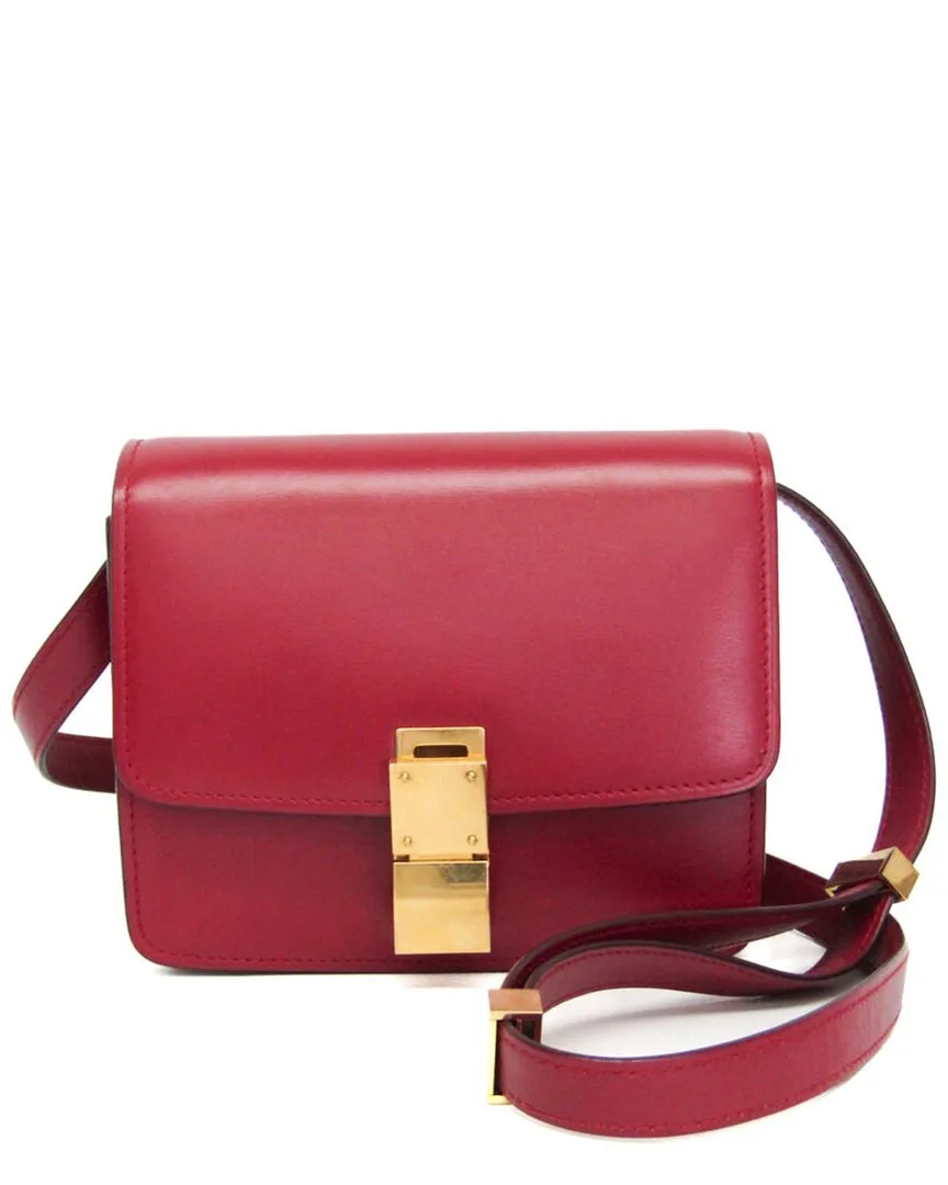 Red Leather Classic Box Shoulder Bag (authentic Pre-Loved) by Celine