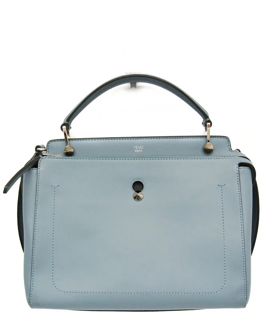 Light Blue Leather Dotcom Handbag (authentic Pre-Loved) by FENDI
