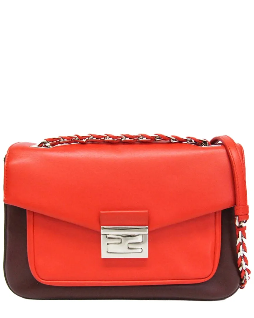 Red Wine Leather Shoulder Bag (authentic Pre-Loved) by FENDI