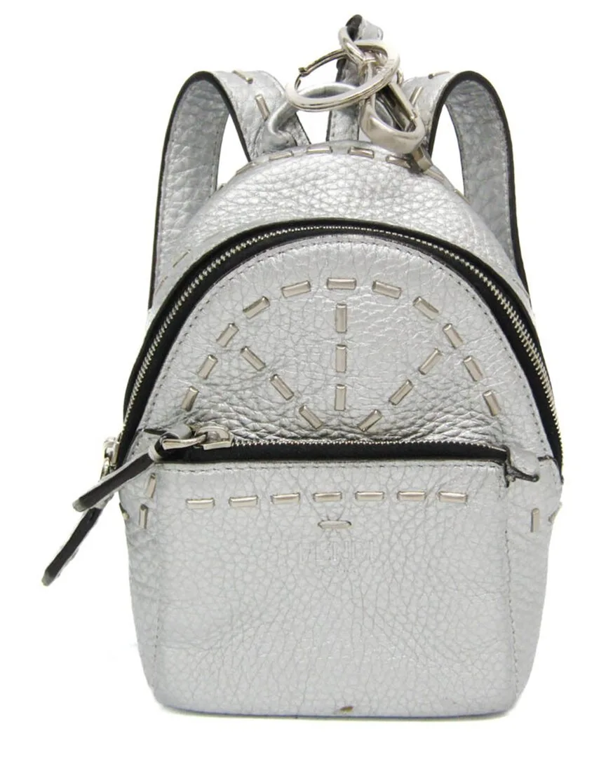 Silver Leather Selleria Pouch (authentic Pre-Loved) by FENDI