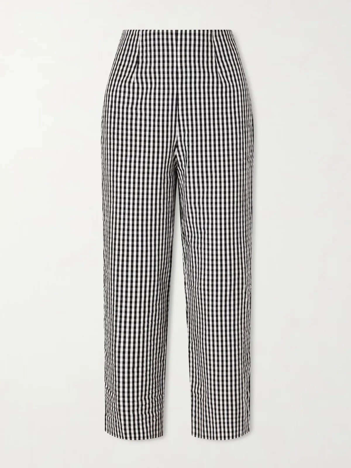 - Claudine Checked Cotton Straight-leg Capri Pants -