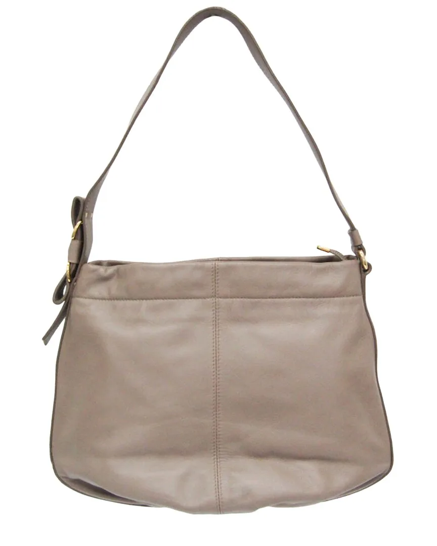 Grey Leather Shoulder Bag (authentic Pre-Loved)