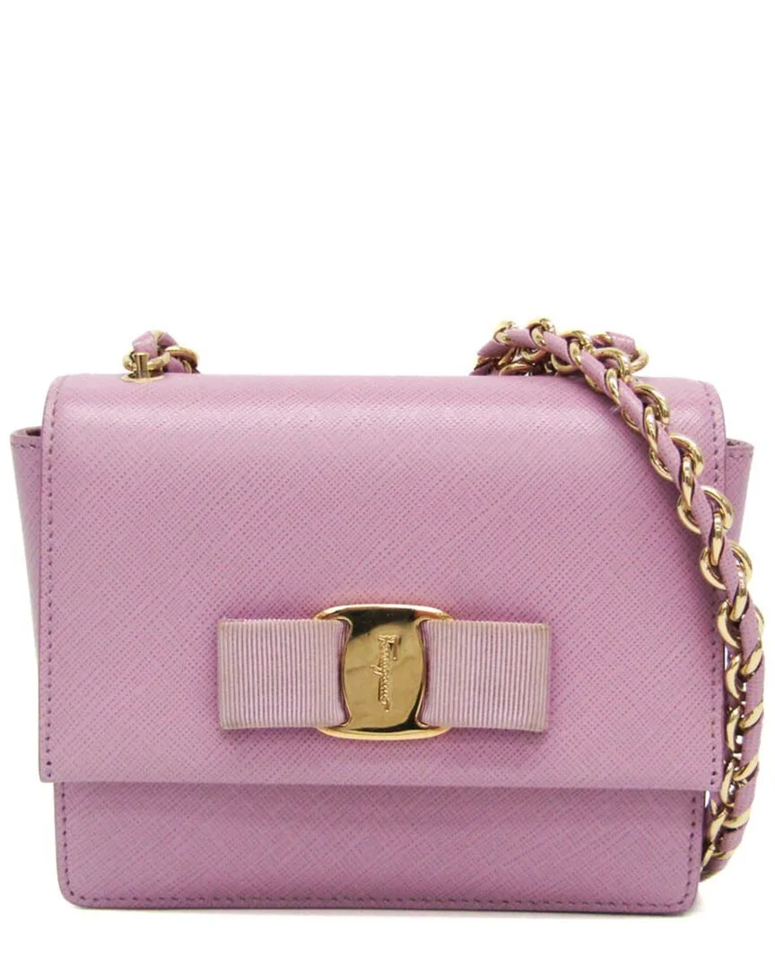 Light Purple Leather Vara Shoulder Bag (authentic Pre-Loved) by Ferragamo