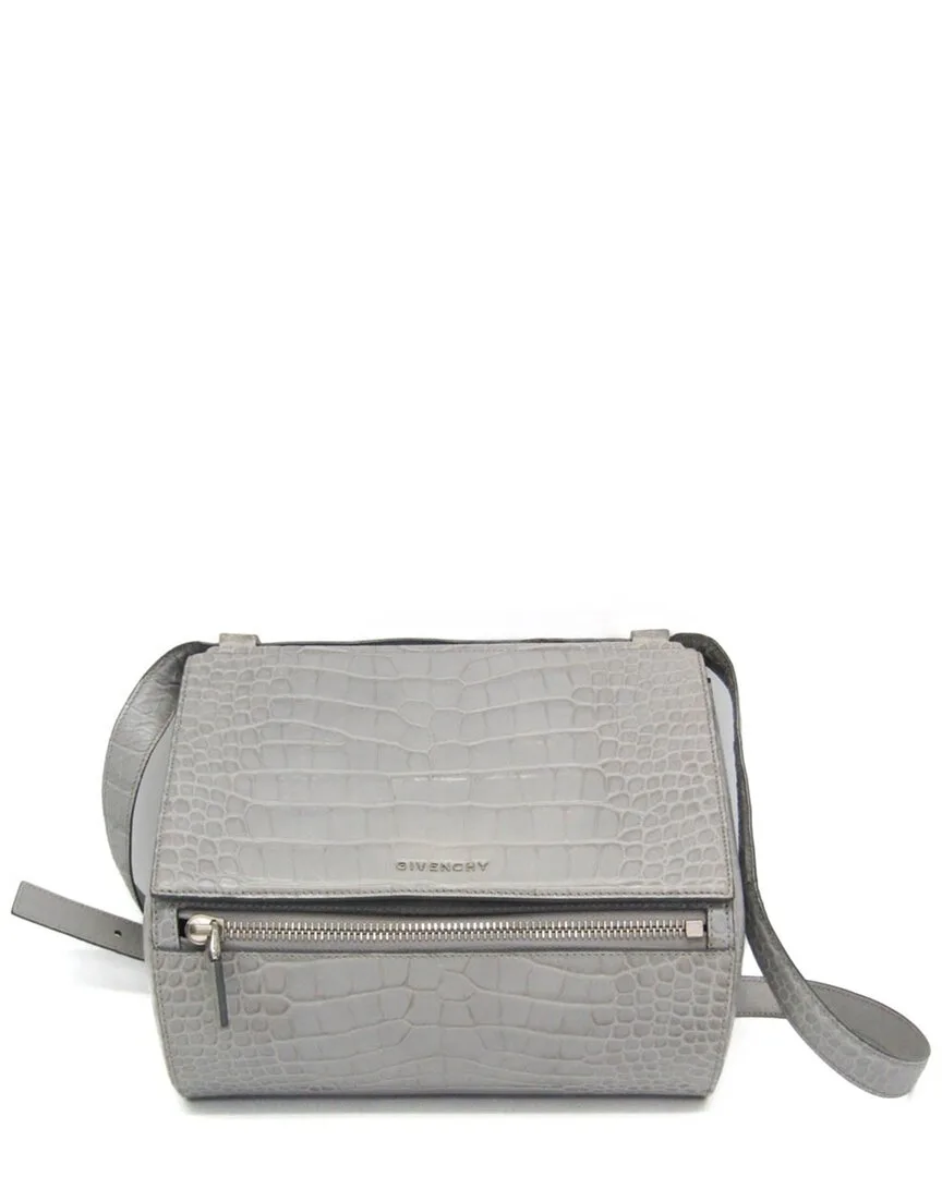 Grey Leather Box Medium Shoulder Bag (authentic Pre-Loved) by GIVENCHY