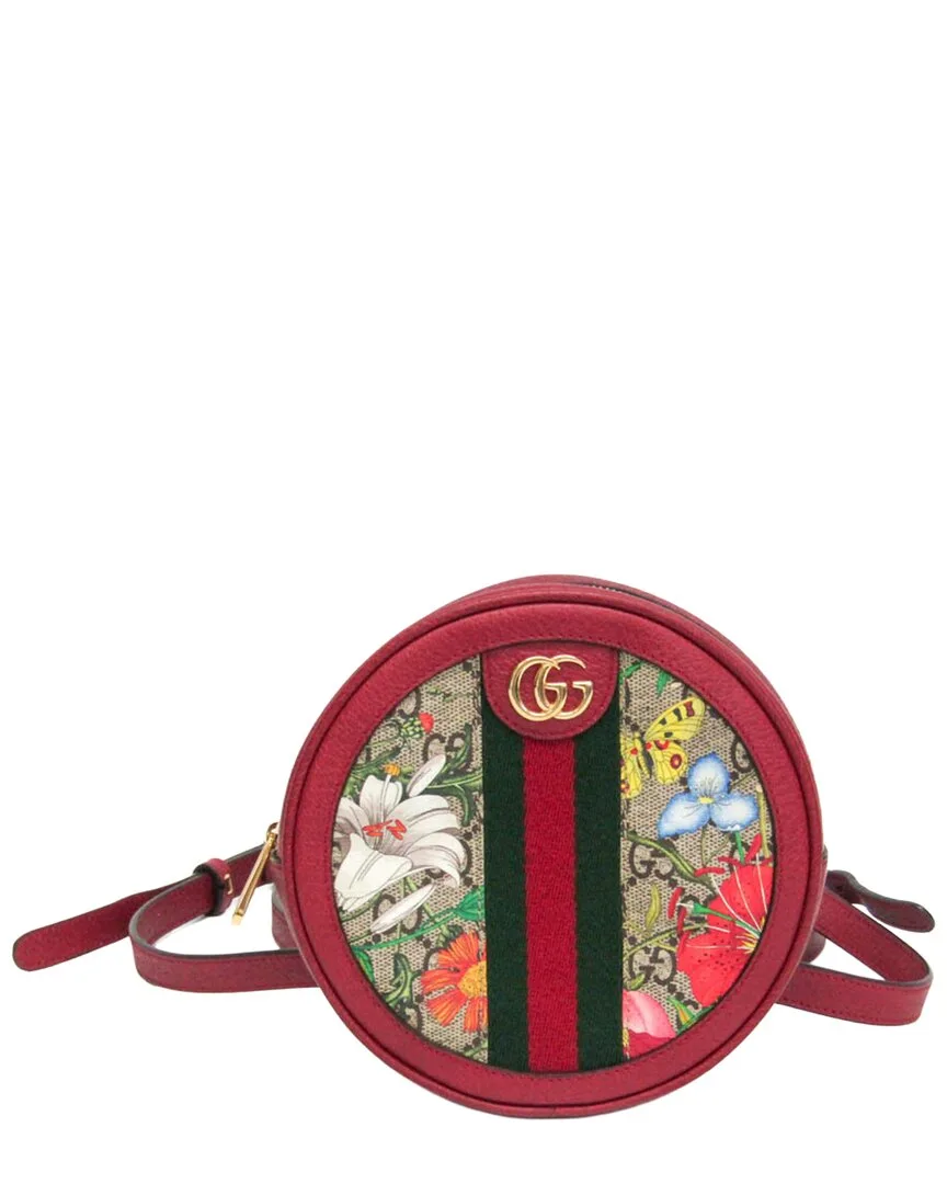Beige & Red Color Gg Canvas & Leather Backpack (authentic Pre-Loved) by Gucci