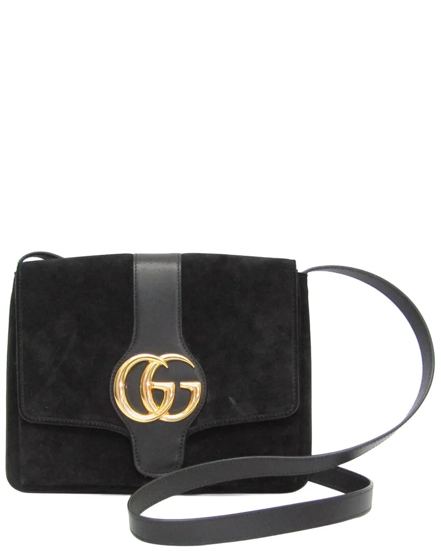 Black Leather & Suede Arli Shoulder Bag (authentic Pre-Loved) by Gucci
