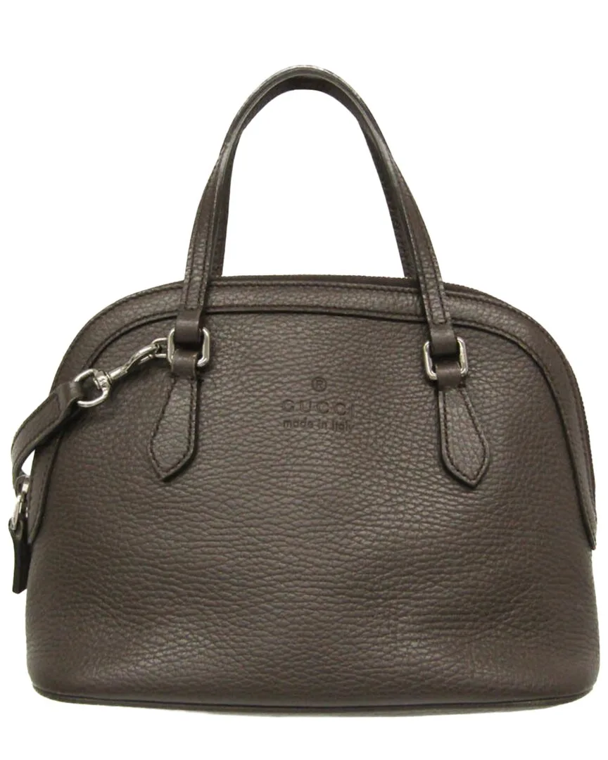 Dark Brown Leather Shoulder Bag (authentic Pre-Loved) by Gucci