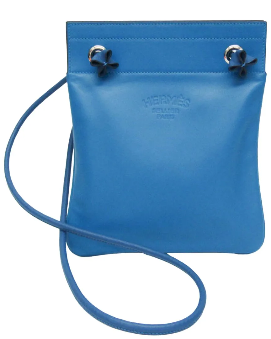 Blue Agneau Milo & Swift Leather Aline Mini Shoulder Bag (authentic Pre-Loved) by Herms