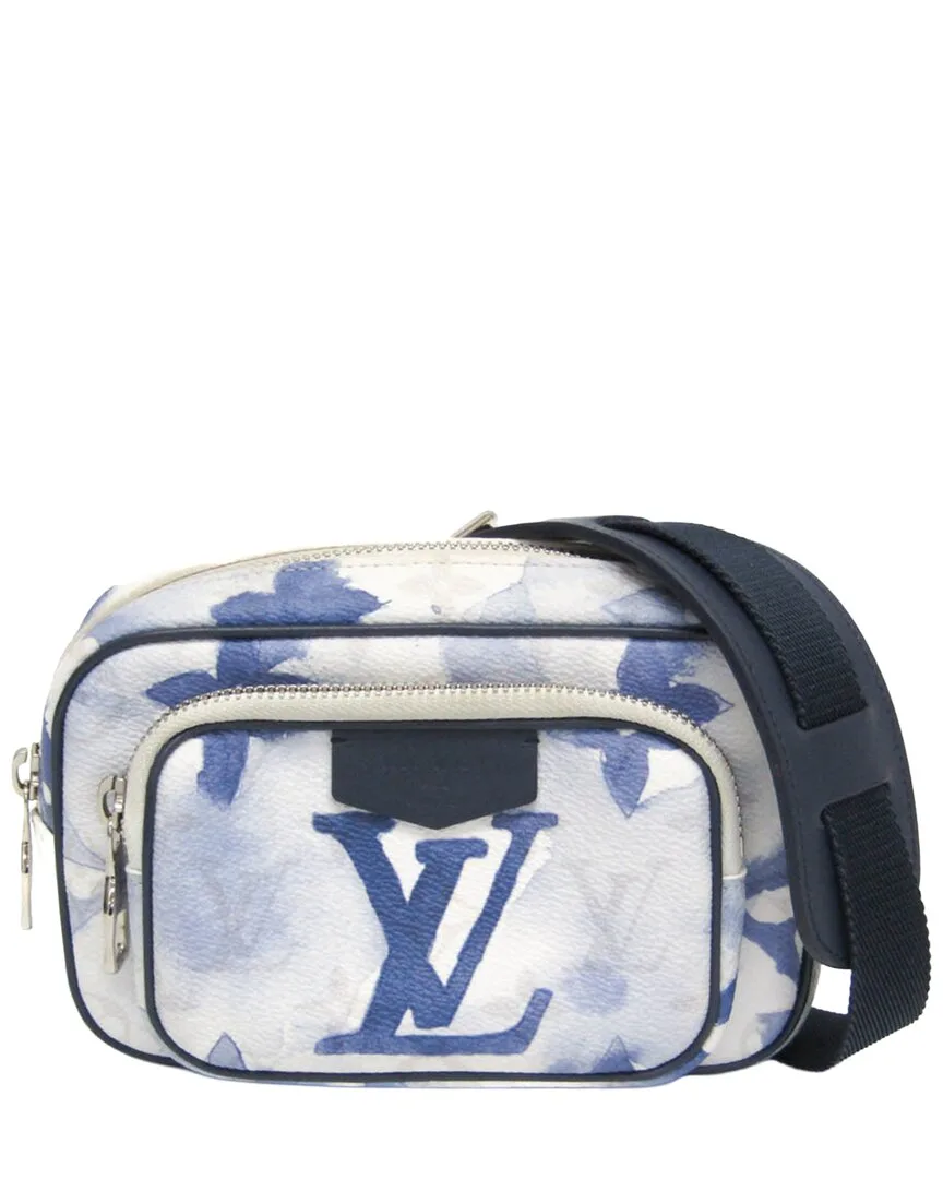 Blue & White Coated Canvas Shoulder Bag (authentic Pre-Loved) by Louis Vuitton