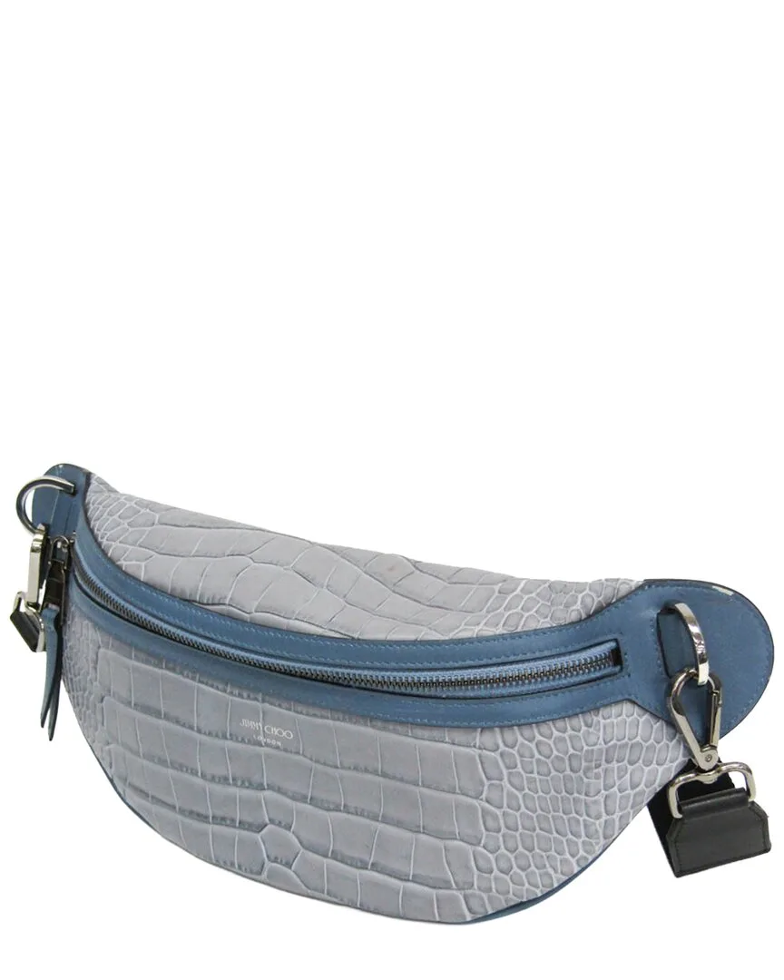 Blue & Grey Leather Fanny Pack (authentic Pre-Loved) by Jimmy Choo