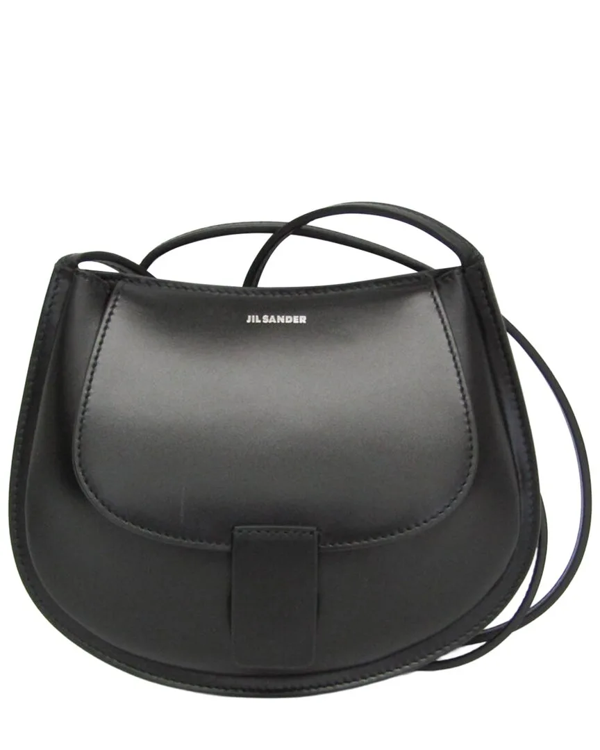 Black Leather Crescent Shoulder Bag (authentic Pre-Loved) by Jil Sander