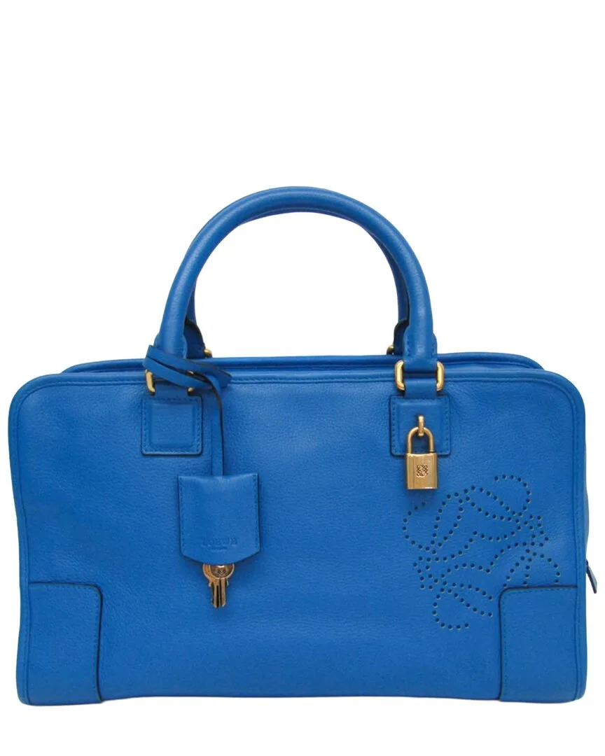 Blue Leather Amazona Handbag (authentic Pre-Loved) by LOEWE