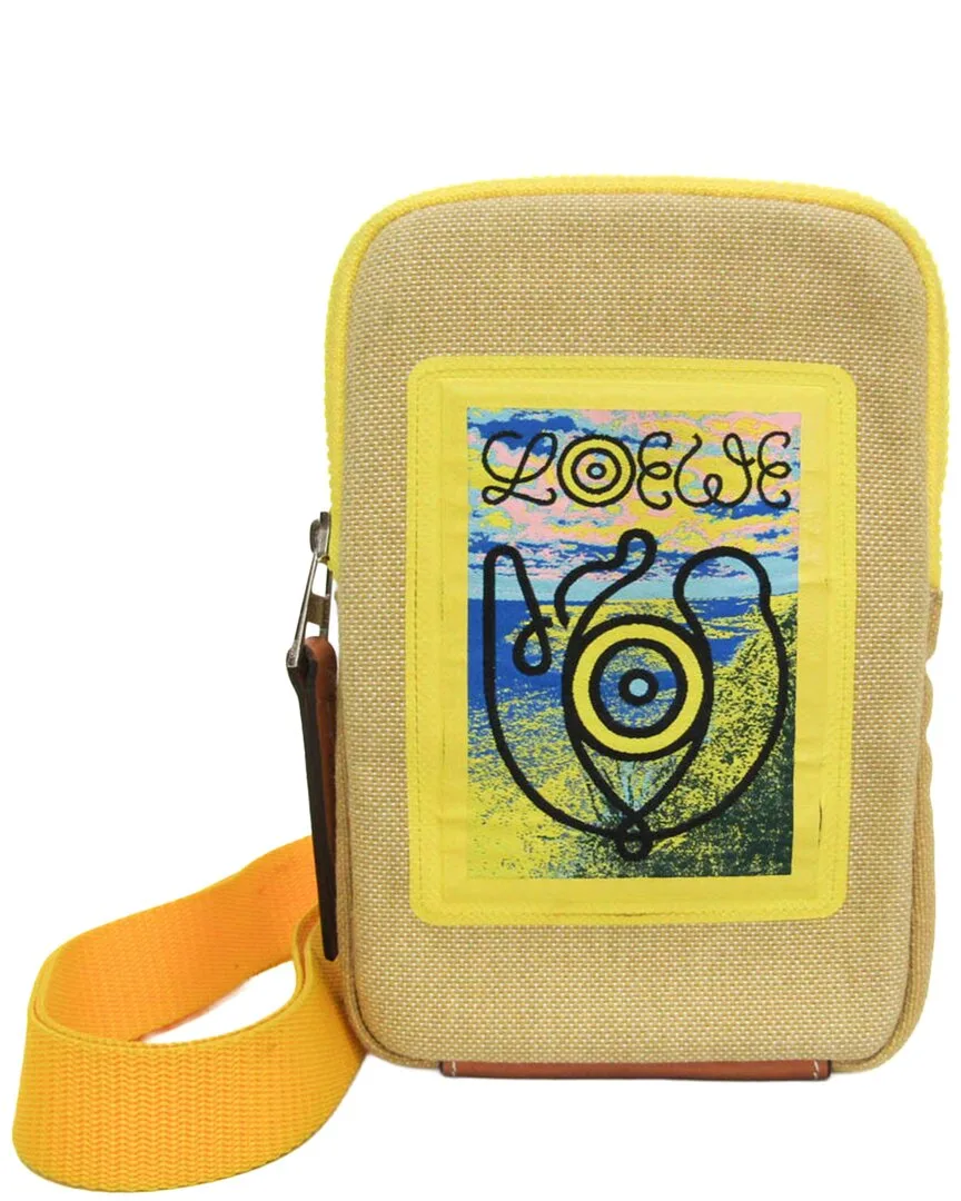 Beige & Yellow Canvas Pouch (authentic Pre-Loved)