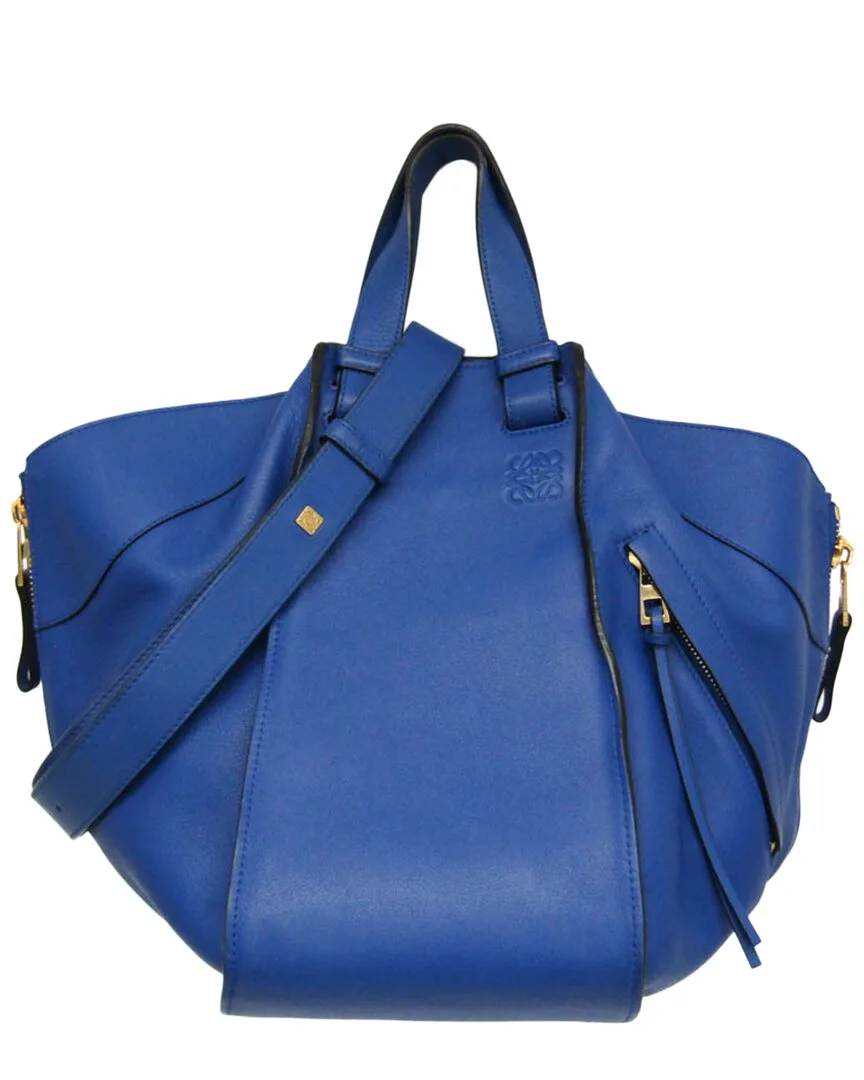 Blue Leather Hammock Shoulder Bag (authentic Pre-Loved) by LOEWE