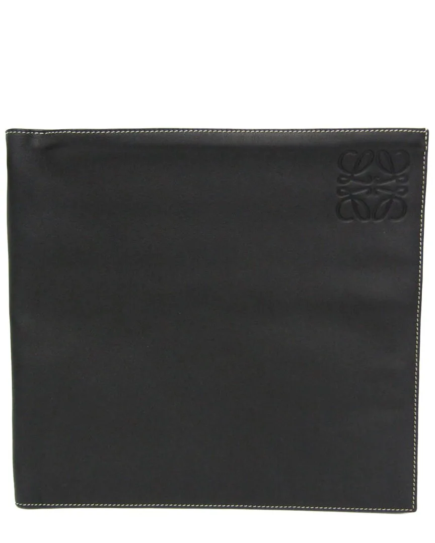 Black Leather Anagram Clutch (authentic Pre-Loved) by LOEWE