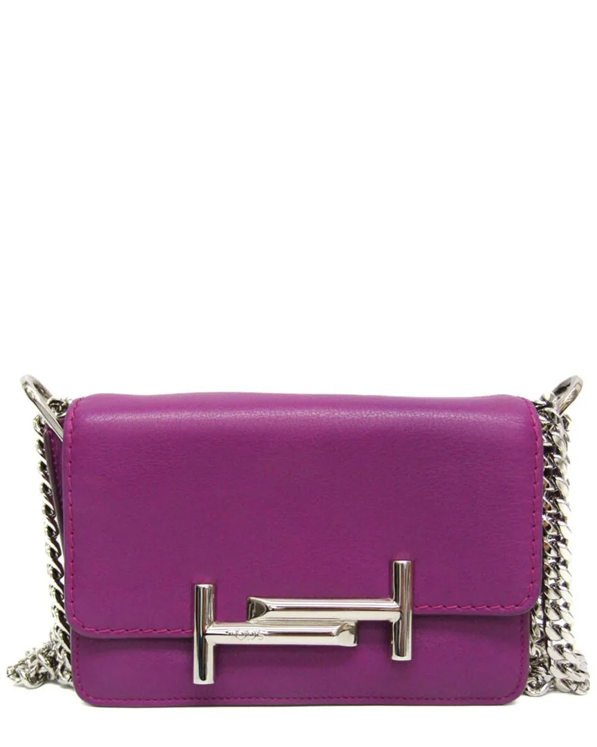 Purple Leather Shoulder Bag (authentic Pre-Loved) by Tod's