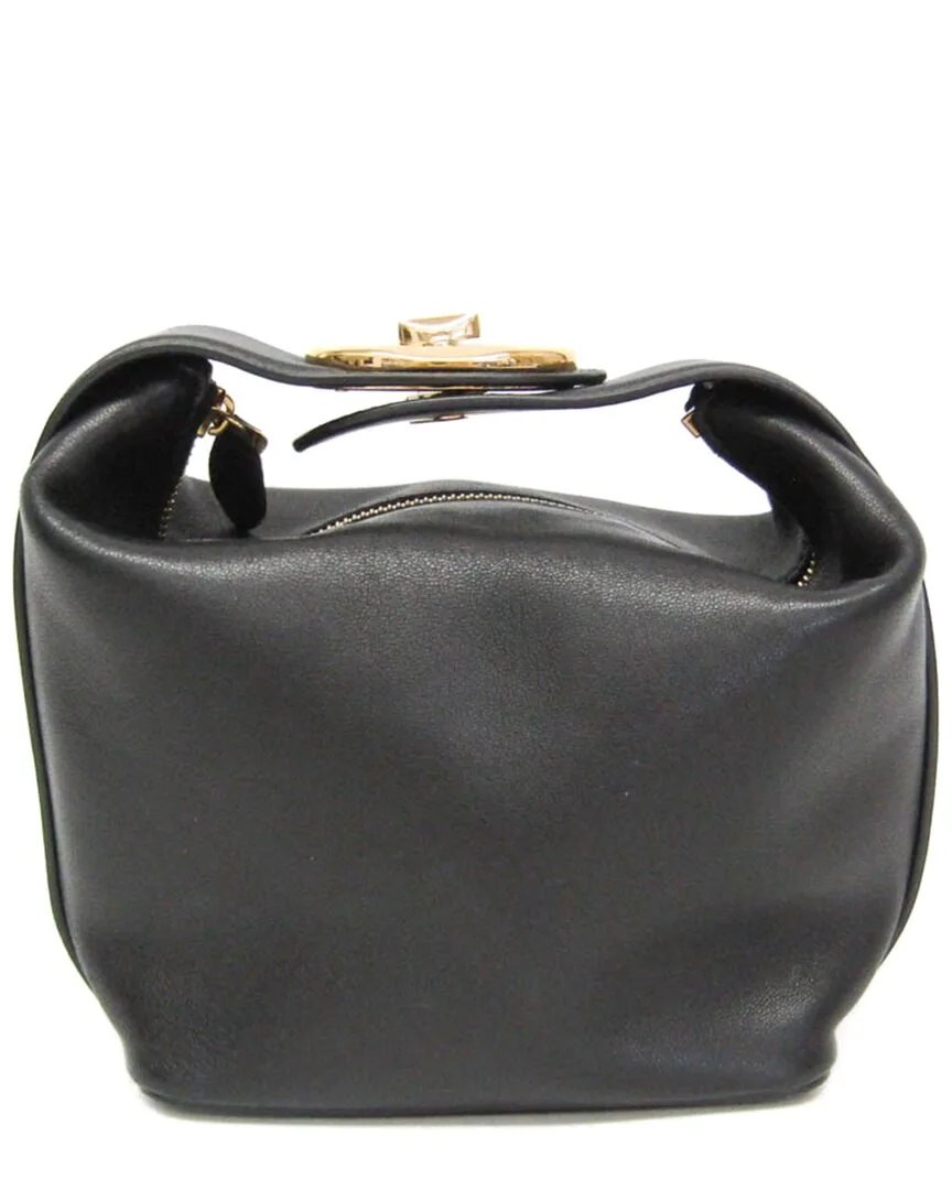 Black Leather Handbag (authentic Pre-Loved) by Valentino