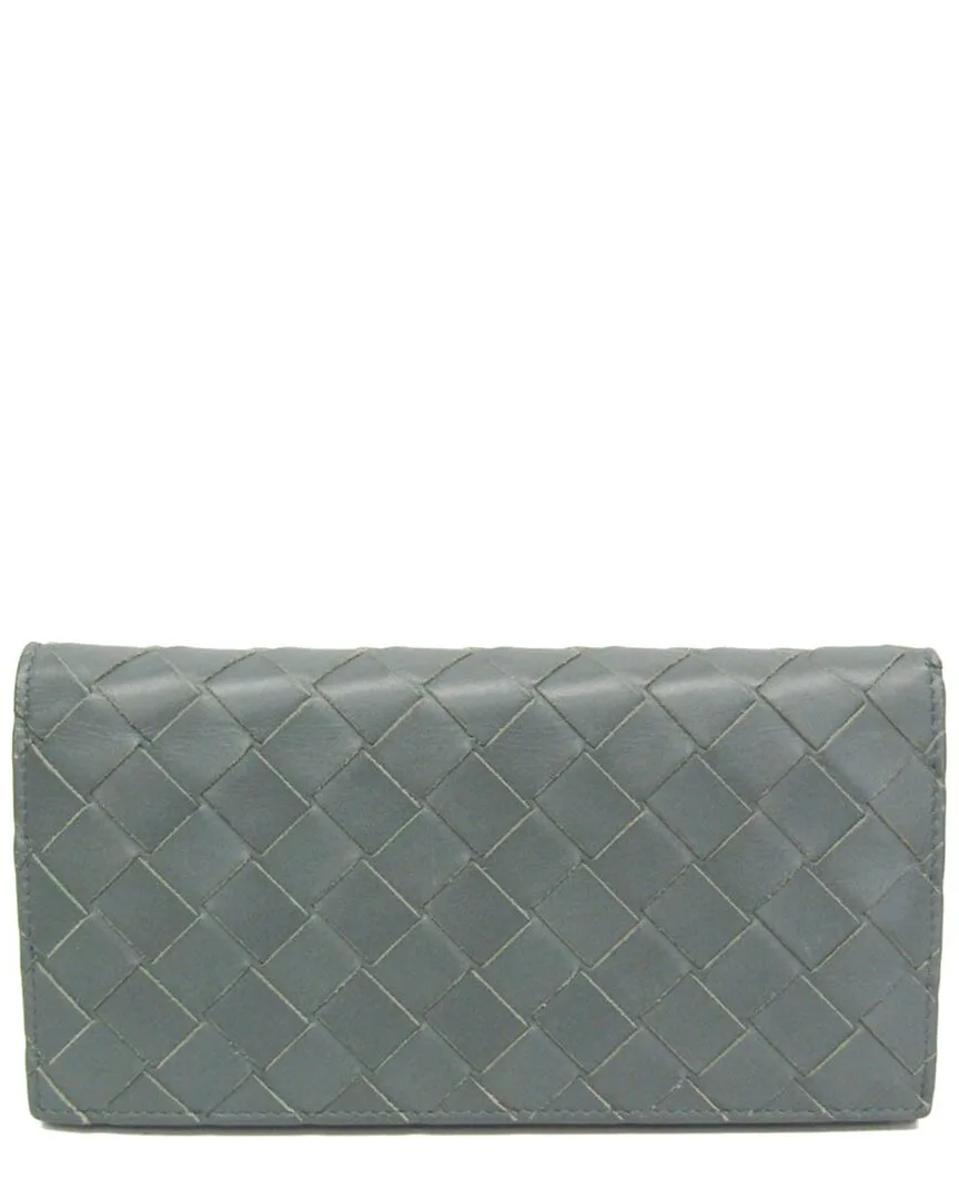 Grey Intrecciato Leather Wallet (authentic Pre-Loved)