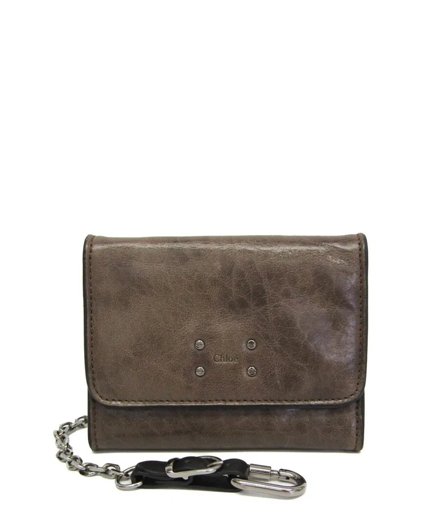Khaki Leather Wallet (authentic Pre-Loved) by Chloé