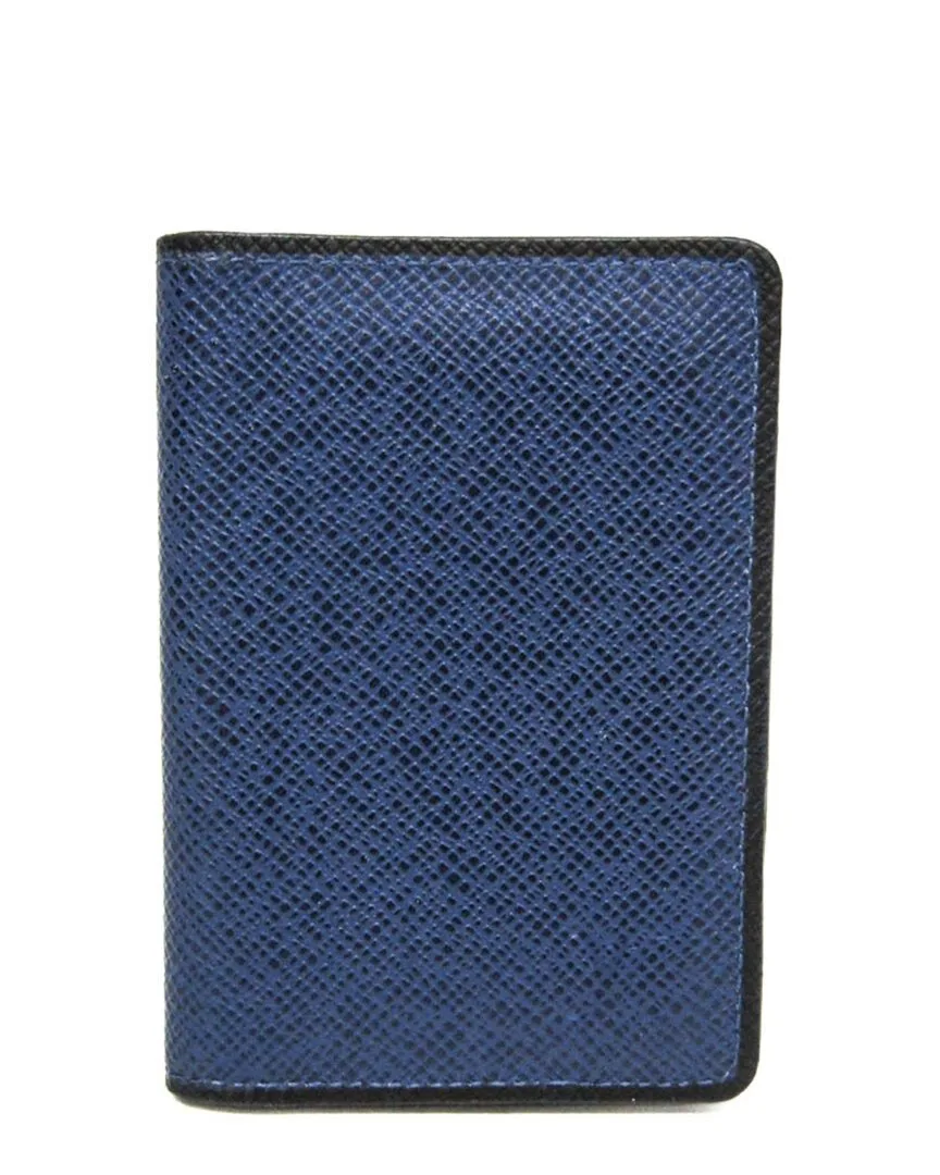 Cobalt Leather Pocket Organizer Card Case (authentic Pre-Loved) by Louis Vuitton