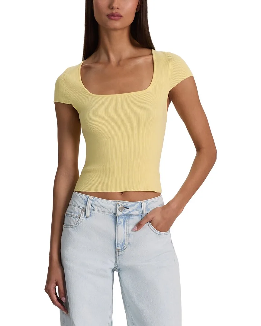 Anais Ribbed Baby T-Shirt by Alice + Olivia