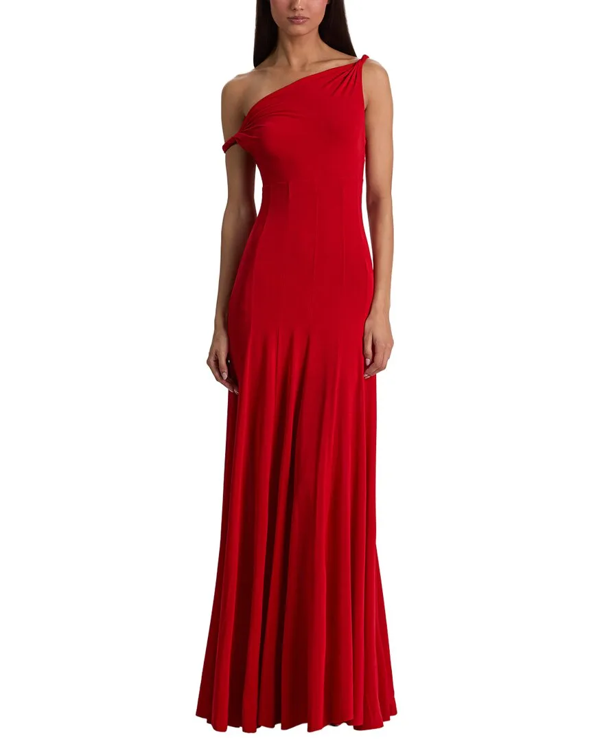 Noelia Twist Asymmetrical Strap Paneled Maxi Dress